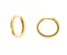 Charger l'image dans la galerie, 18K YELLOW GOLD HOOPS CIRCLE EARRINGS DIAMETER 15mm SQUARE TUBE THICKNESS 1.5mm.
