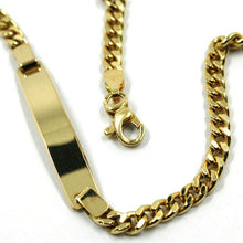 Load image into Gallery viewer, SOLID 18K YELLOW GOLD BRACELET GOURMETTE LINK 3 MM ENGRAVING PLATE, 20.5cm 8.1".