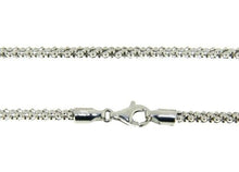 Load image into Gallery viewer, 18k white gold basket rounded 2.8mm tube basket popcorn chain necklace, 18".
