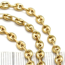 Load image into Gallery viewer, 18k yellow gold big mariner chain 4 mm, 20 inches, italy made, rounded necklace.
