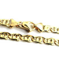 Load image into Gallery viewer, SOLID 18K YELLOW GOLD CHAIN TIGER EYE INFINITY FLAT LINKS 4 mm, 24&quot;, 60cm.
