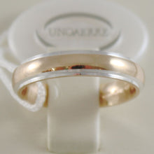 Load image into Gallery viewer, 18k yellow & white gold wedding band Unoaerre comfort ring 4 mm, made in Italy.
