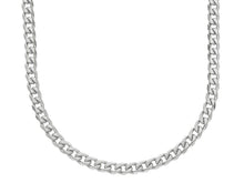 Load image into Gallery viewer, MASSIVE 18K WHITE GOLD GOURMETTE CUBAN CURB CHAIN 4mm 20" NECKLACE MADE IN ITALY.
