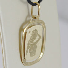 Load image into Gallery viewer, solid 18k yellow gold virgo zodiac sign medal pendant, zodiacal, made in Italy.