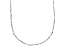 Load image into Gallery viewer, 18K WHITE GOLD CHAIN THIN BONE 1.3x8mm ROUNDED TUBE LINK, 17.7" MADE IN ITALY.