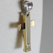 Load image into Gallery viewer, 18K YELLOW WHITE GOLD CROSS WITH JESUS, SHINY BRIGHT 1.26 INCHES, MADE IN ITALY.