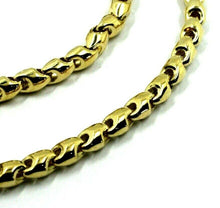 Load image into Gallery viewer, 18K YELLOW GOLD CHAIN 4mm TUBE ROUNDED DROP LINK 60cm 24", MADE IN ITALY.