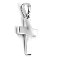 Load image into Gallery viewer, SOLID 18K WHITE GOLD CROSS, SQUARE ROUNDED 21mm, 0.83 inches, MADE IN ITALY.