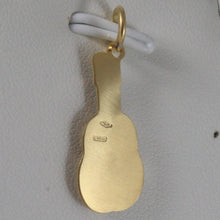Load image into Gallery viewer, SOLID 18K WHITE & YELLOW GOLD ACOUSTIC GUITAR PENDANT CHARM, MADE IN ITALY.
