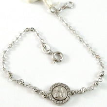 Load image into Gallery viewer, 18k white gold bracelet for kids with guardian angel made in Italy 5.91 inches.