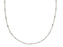 Cargar imagen en el visor de la galería, 18K WHITE GOLD CHAIN, SINGAPORE ROPE SPIRAL ALTERNATE OVALS WITH RAYS, 19.7".