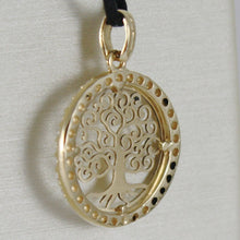 Load image into Gallery viewer, 18K YELLOW GOLD TREE OF LIFE PENDANT, 0.75 INCHES, ZIRCONIA, MADE IN ITALY.