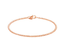 Load image into Gallery viewer, 18K ROSE GOLD BANGLE RIGID BRACELET, DIAMOND CUT WORKED 2mm SPHERES, BALLS.
