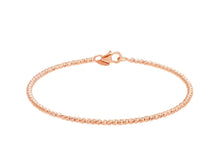 Load image into Gallery viewer, 18K ROSE GOLD BANGLE RIGID BRACELET, DIAMOND CUT WORKED 2mm SPHERES, BALLS.