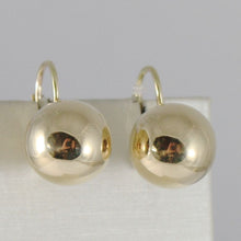 Charger l'image dans la galerie, 18k yellow gold leverback earrings with balls ball 12 mm diameter made in Italy.