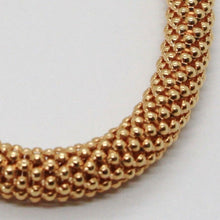 Charger l'image dans la galerie, 18k rose gold bracelet, 18.5 cm, 7.3 inches, basket weave tube, popcorn 5 mm.