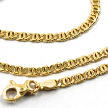 Charger l'image dans la galerie, 18k yellow gold chain, 2.5mm, 16 inches, flat tiger eye links, made in Italy.