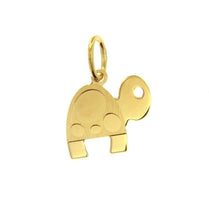 Load image into Gallery viewer, 18K YELLOW GOLD FLAT SMALL 15mm 0.6" TURTLE PENDANT, CHARM, MADE IN ITALY.