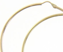 Load image into Gallery viewer, 18K YELLOW GOLD ROUND CIRCLE EARRINGS DIAMETER 50 MM WIDTH 1.7 MM, MADE IN ITALY.