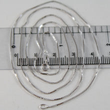Cargar imagen en el visor de la galería, 18k white gold chain mini 0.8 mm venetian square link 19.70 inch. made in Italy.
