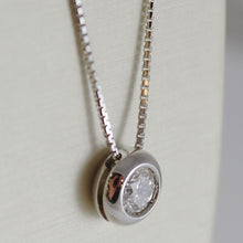 Load image into Gallery viewer, 18k white gold necklace with diamond 0.45 carats, venetian chain made in Italy.