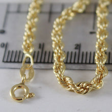 Load image into Gallery viewer, 18K YELLOW GOLD BRACELET, 3.5 MM BRAID ROPE LINK, 7.50 INCH LONG, MADE IN ITALY.