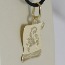 Load image into Gallery viewer, 18k yellow gold zodiac sign medal, scorpio, parchment engravable made in Italy.
