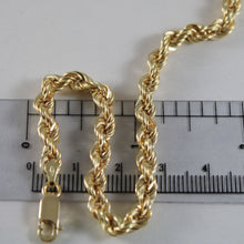 Cargar imagen en el visor de la galería, 18k yellow gold chain necklace 5 mm braid big rope link 19.7, made in Italy.