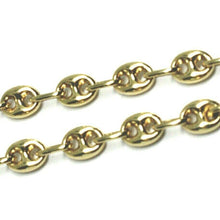 Load image into Gallery viewer, 18k yellow gold mariner bracelet 5 mm, 7.5 inches, anchor rounded oval link.