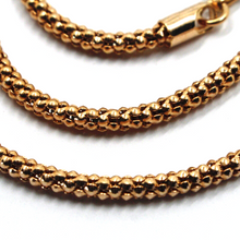 Charger l'image dans la galerie, 18k rose gold basket rounded 2.2mm tube basket popcorn chain necklace, 16".
