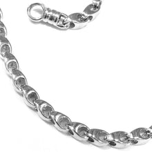 Load image into Gallery viewer, SOLID 18K WHITE GOLD CHAIN, 24 INCHES, 3 MM DROP TUBE LINK, POLISHED NECKLACE.