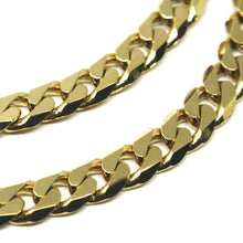 Load image into Gallery viewer, MASSIVE 18K GOLD BRACELET GOURMETTE CUBAN CURB FLAT 5.5 MM LINK, 21cm 8.3" ITALY.