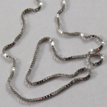 Load image into Gallery viewer, 18k white gold chain necklace 0.5 mm mini venetian link 17.70 inc. made in Italy.