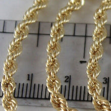 Charger l'image dans la galerie, 18K YELLOW GOLD LONG CHAIN NECKLACE 4mm BRAID ROPE LINK 70cm 27.5" ITALY MADE.