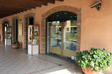 Load image into Gallery viewer, 18K YELLOW WHITE GOLD PENDANT DOUBLE FLAT HEART, LENGTH 12mm, 0.47 inches.