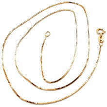 Charger l'image dans la galerie, 18k rose gold chain mini 0.8 mm venetian square link 17.7 inches made in Italy.