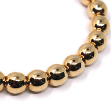 Charger l'image dans la galerie, 18k rose gold bracelet, semirigid, elastic, big 6 mm smooth balls spheres.