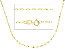 Load image into Gallery viewer, SOLID 18K YELLOW GOLD FLAT BRIGHT KITE CHAIN 16 INCHES, 2.2 MM MADE IN ITALY.