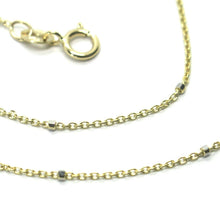 Cargar imagen en el visor de la galería, 18k yellow & white gold chain mini thin rolo 1mm alternate faceted cubes 18".