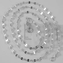 Load image into Gallery viewer, SOLID 18K WHITE GOLD FLAT BRIGHT KITE CHAIN 20 INCHES, 2.2 MM MADE IN ITALY.