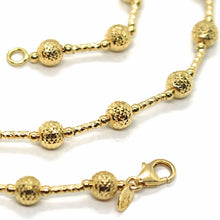 Cargar imagen en el visor de la galería, 18K YELLOW GOLD CHAIN FINELY WORKED 5 MM BALL SPHERES AND TUBE LINK, 19.7 INCHES.