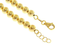 Charger l'image dans la galerie, 18k yellow gold 5mm balls bracelet, 18cm, 7.1", smooth spheres, made in Italy.
