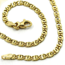 Cargar imagen en el visor de la galería, 18K YELLOW GOLD CHAIN WAVY TIGER EYE LINKS 2.8mm, 0.11" LENGTH 60cm, 23.6".