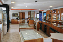 Load image into Gallery viewer, 18k yellow white gold miraculous medal virgin Mary mother of pearl zirconia 21mm.