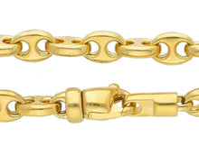 Load image into Gallery viewer, 18k yellow gold mariner anchor chain 5mm, 20", alternate crossed puffed ovals.