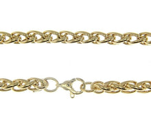 Cargar imagen en el visor de la galería, 18K YELLOW GOLD CHAIN, NECKLACE SPIGA WHEAT, BIG 5mm, TWISTED, SHOWY, WAVY, EAR.