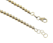 Load image into Gallery viewer, 18k white gold 3mm balls bracelet, 18cm, 7.1", smooth spheres, made in Italy.