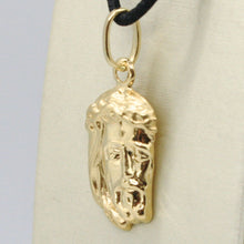 Load image into Gallery viewer, 18K YELLOW GOLD JESUS FACE PENDANT CHARM 25 MM, 1 INCH, FINELY WORKED ITALY MADE.