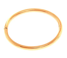 Charger l'image dans la galerie, 18K ROSE GOLD BRACELET RIGID BANGLE, 5mm OVAL ROUNDED TUBE SMOOTH.