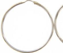 Load image into Gallery viewer, 18k white gold round circle earrings diameter 30 mm width 1.7 mm, made in Italy.